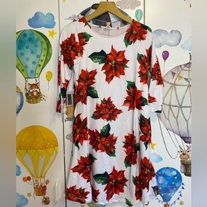 Retro style swing dress poinsettia small worn once!